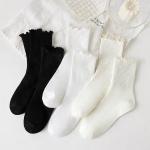 Tất Vớ Nữ Viền Bèo Co Dãn 4 Chiều, Chống Mồ Hôi Chân