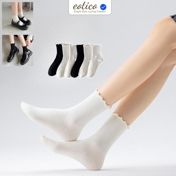 Tất Vớ Nữ Viền Bèo Co Dãn 4 Chiều, Chống Mồ Hôi Chân