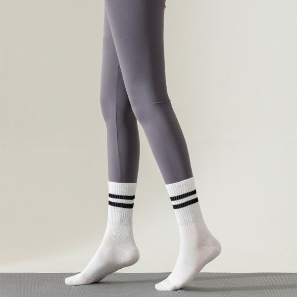 Tất Yoga Nữ 2 Sọc Nhiều Màu Thể Thao Unisex Cổ Cao LT004