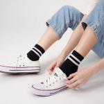 [SET 10 ĐÔI + TẶNG 1] Tất Vớ Nam Nữ 2 Sọc Trắng Đen Thế Thao Unisex Cổ Cao, Cổ Trung, Cổ Thấp LT002