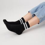 [SET 10 ĐÔI + TẶNG 1] Tất Vớ Nam Nữ 2 Sọc Trắng Đen Thế Thao Unisex Cổ Cao, Cổ Trung, Cổ Thấp LT002